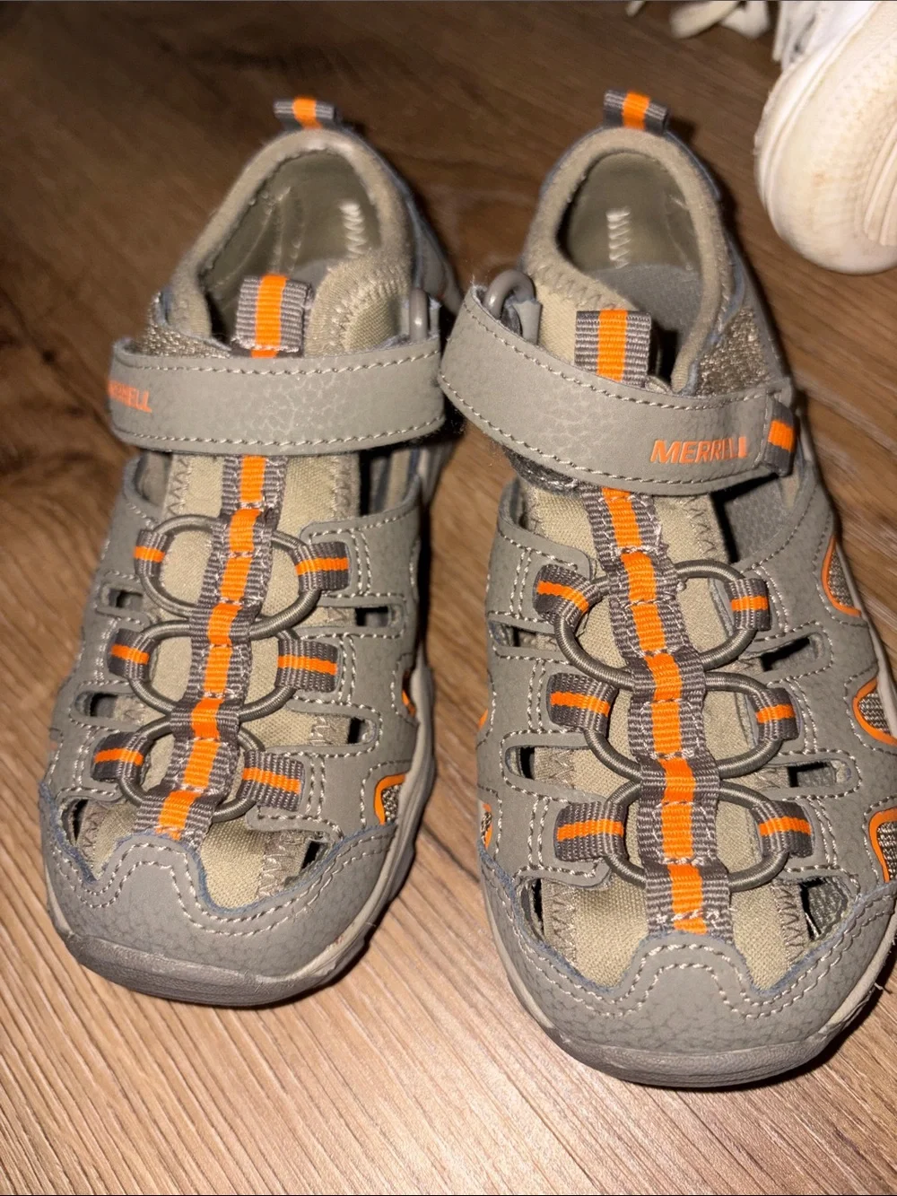 OFFERS OPEN! Kids toddle boys sandals 11 Merrell Kids Grey Orange Water Shoes